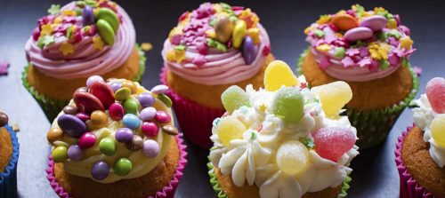 colourful cupcakes from White Gables Galway