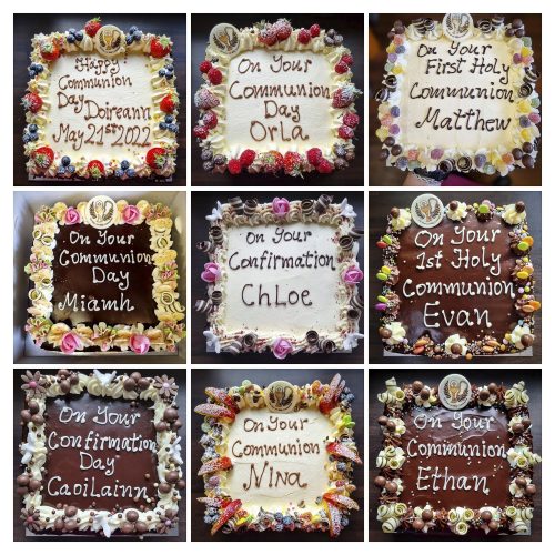 Communion cakes collage White Gables Galway